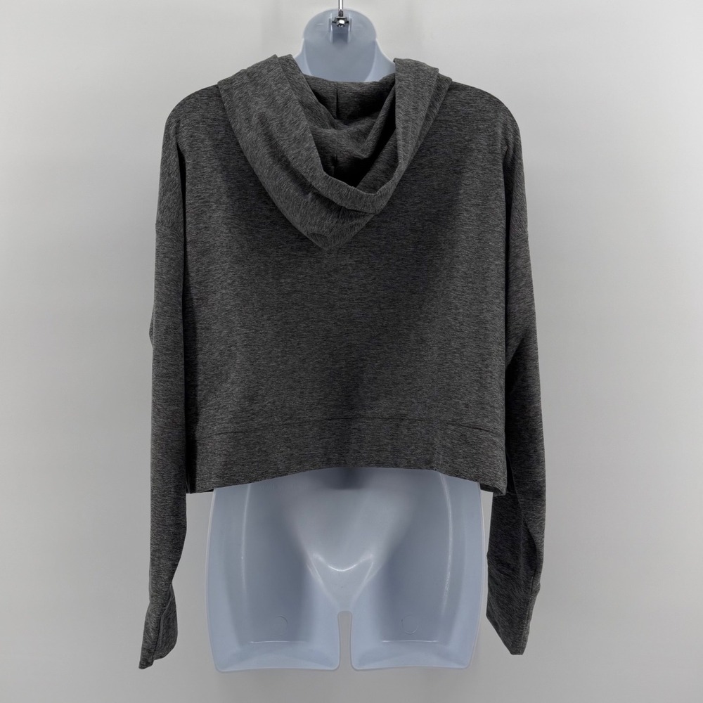 Fabletics Hoodie Womens Small Charcoal Grey Heathered Crop Pullover FT5838-R - Picture 2 of 9